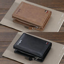 Carteira Masculina de Couro Vertical com Zíper